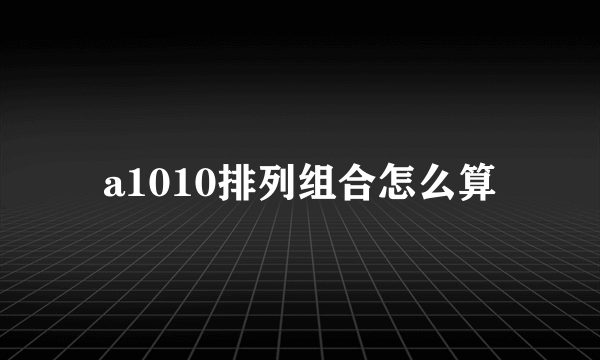 a1010排列组合怎么算