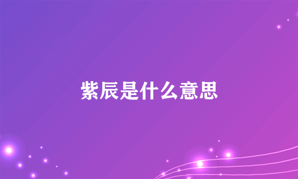 紫辰是什么意思