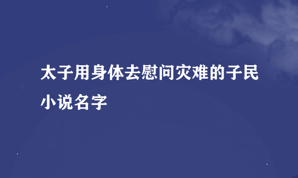 太子用身体去慰问灾难的子民小说名字