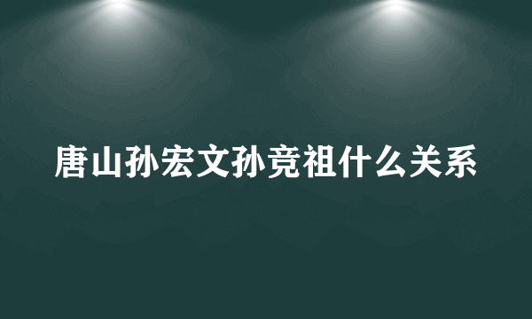 唐山孙宏文孙竞祖什么关系