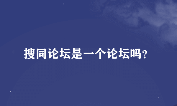 搜同论坛是一个论坛吗？