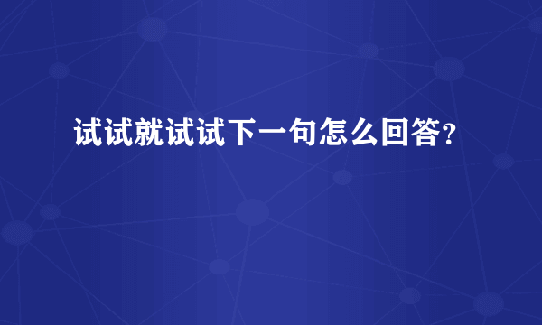 试试就试试下一句怎么回答？