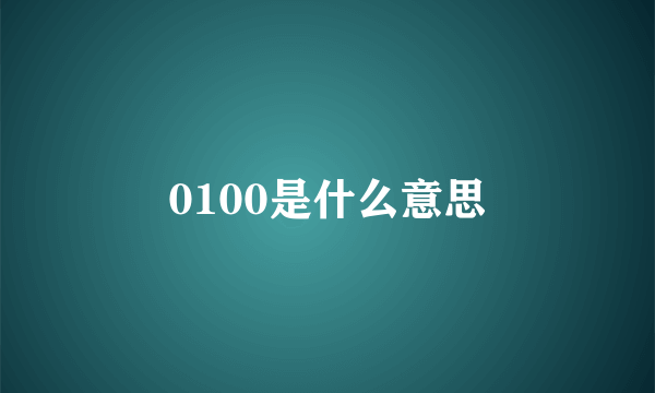 0100是什么意思