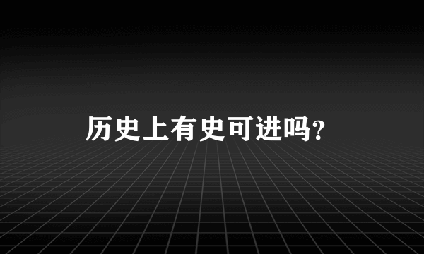 历史上有史可进吗？