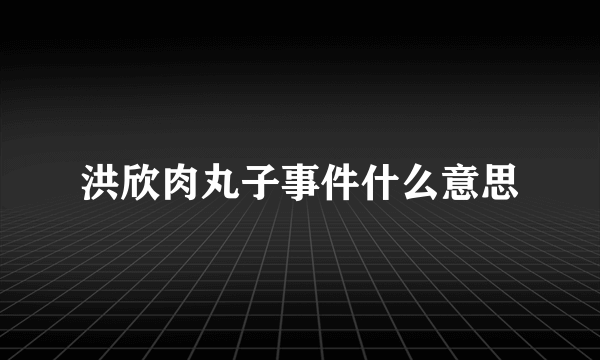 洪欣肉丸子事件什么意思