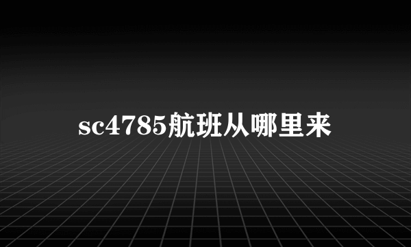 sc4785航班从哪里来