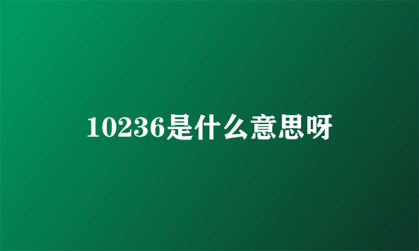 10236是什么意思呀