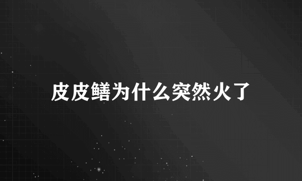 皮皮鳝为什么突然火了