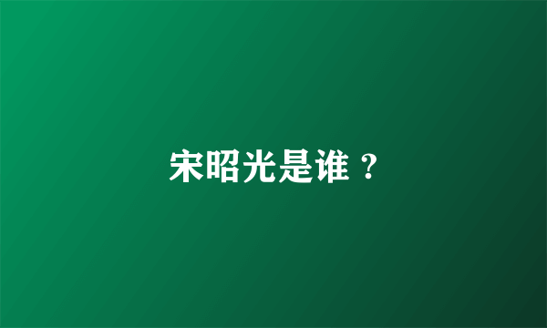 宋昭光是谁 ?