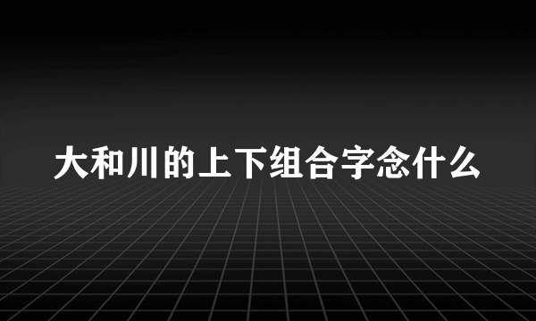 大和川的上下组合字念什么