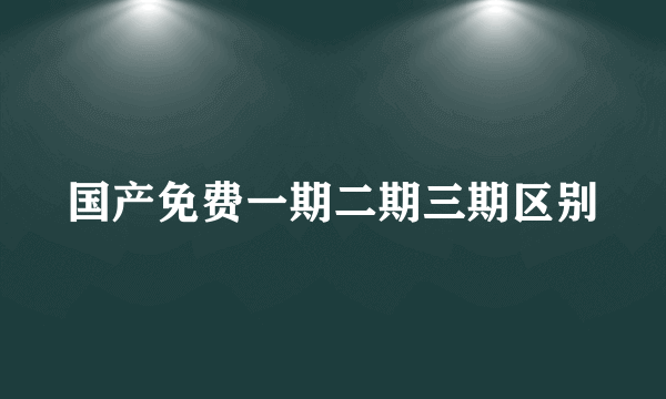 国产免费一期二期三期区别