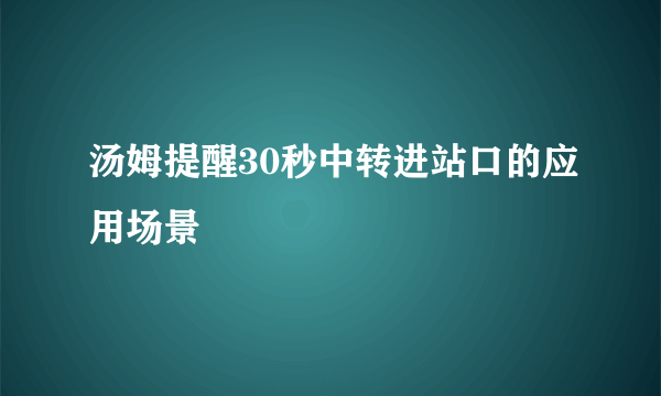 汤姆提醒30秒中转进站口的应用场景