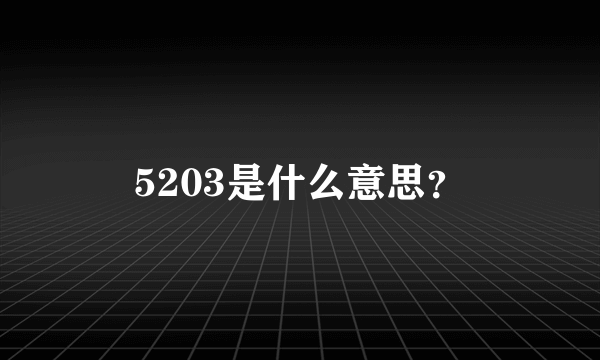 5203是什么意思？