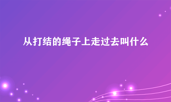 从打结的绳子上走过去叫什么