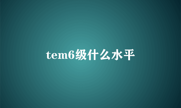 tem6级什么水平