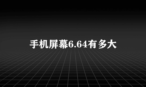 手机屏幕6.64有多大