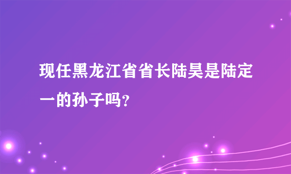 现任黑龙江省省长陆昊是陆定一的孙子吗？