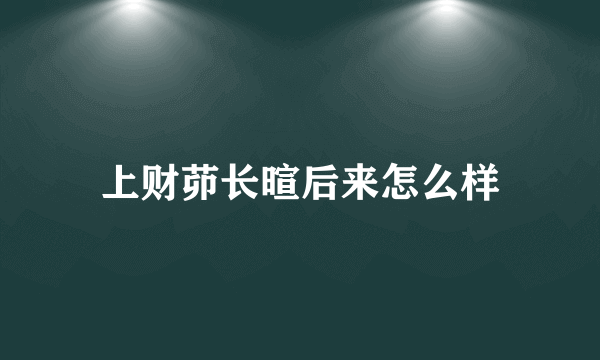 上财茆长暄后来怎么样