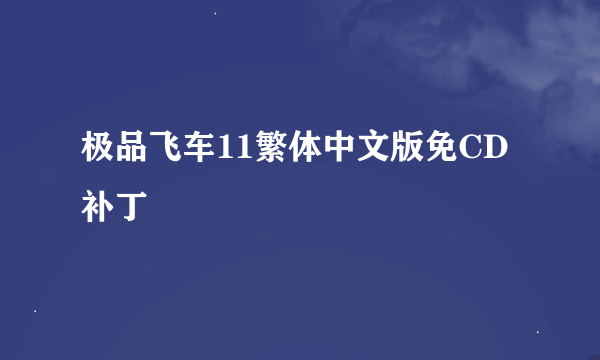 极品飞车11繁体中文版免CD补丁