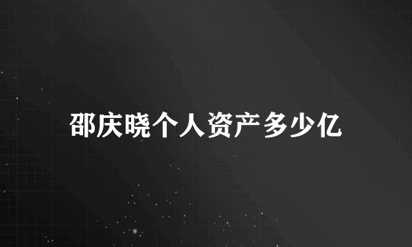 邵庆晓个人资产多少亿