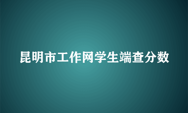 昆明市工作网学生端查分数