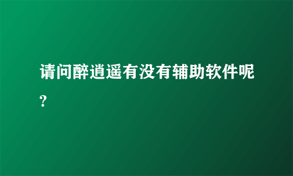 请问醉逍遥有没有辅助软件呢?