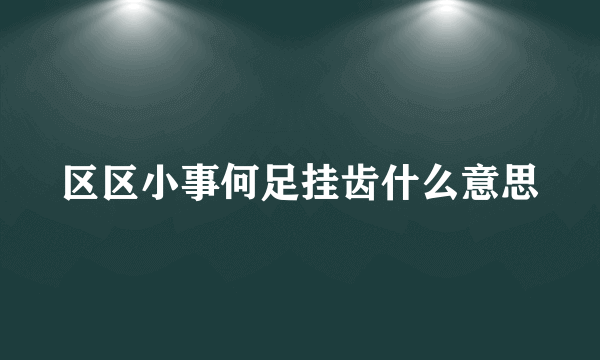 区区小事何足挂齿什么意思