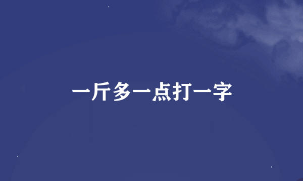 一斤多一点打一字