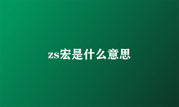 zs宏是什么意思