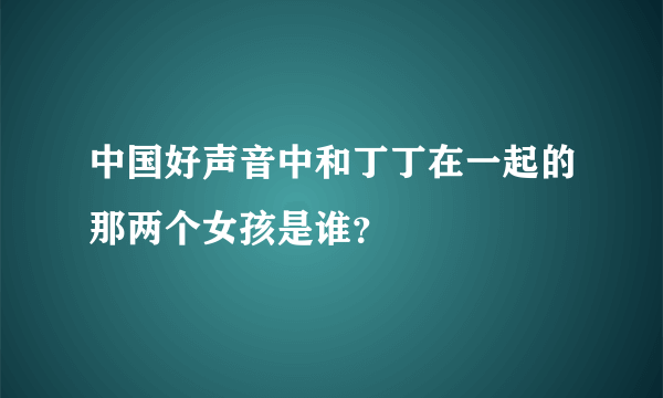 中国好声音中和丁丁在一起的那两个女孩是谁？