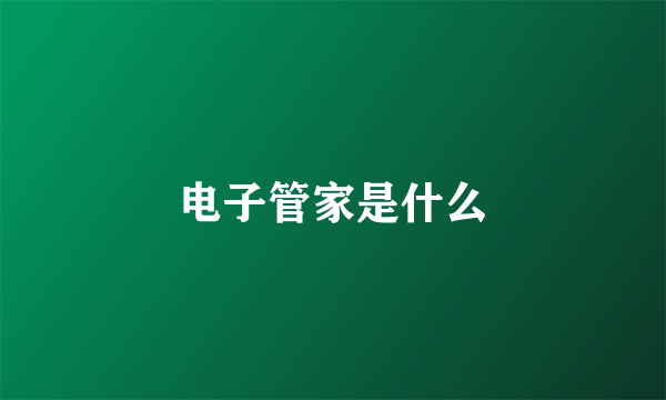 电子管家是什么