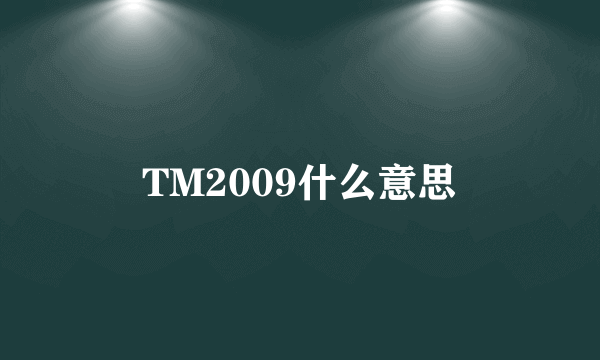 TM2009什么意思