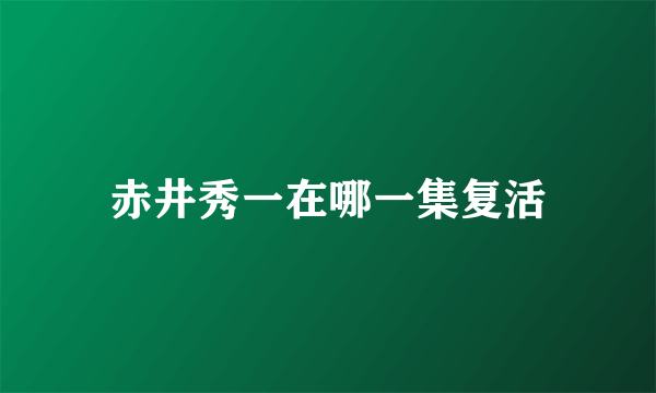 赤井秀一在哪一集复活