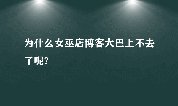 为什么女巫店博客大巴上不去了呢?