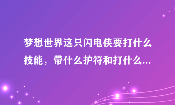 梦想世界这只闪电侠要打什么技能，带什么护符和打什么技能，还有怎么加点？