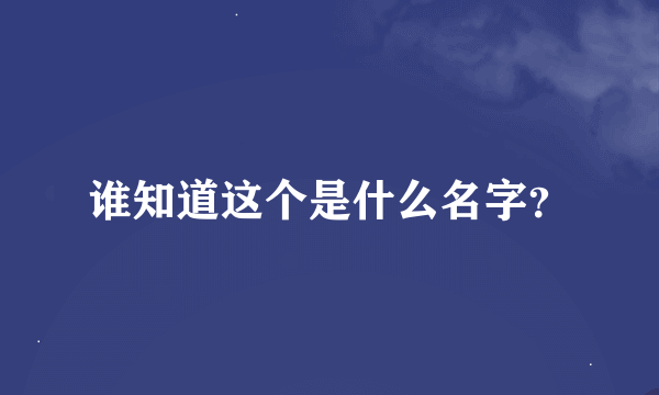 谁知道这个是什么名字？