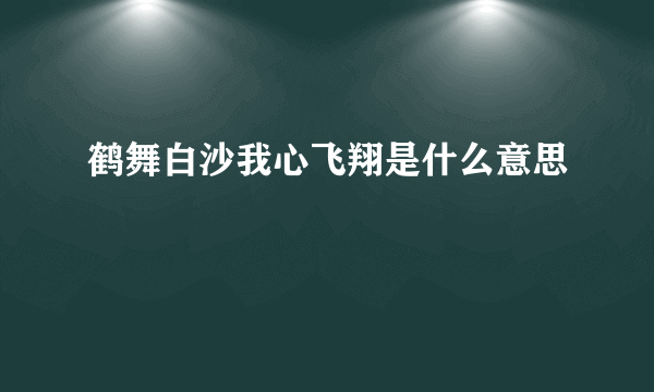 鹤舞白沙我心飞翔是什么意思