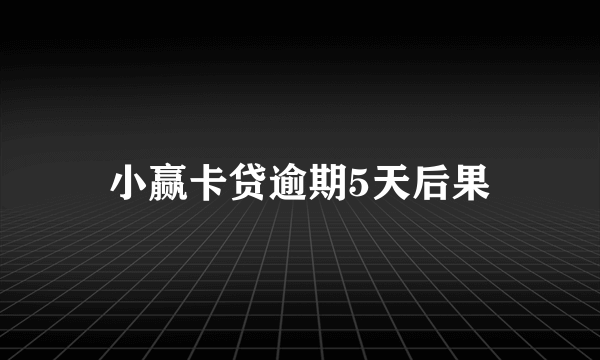 小赢卡贷逾期5天后果