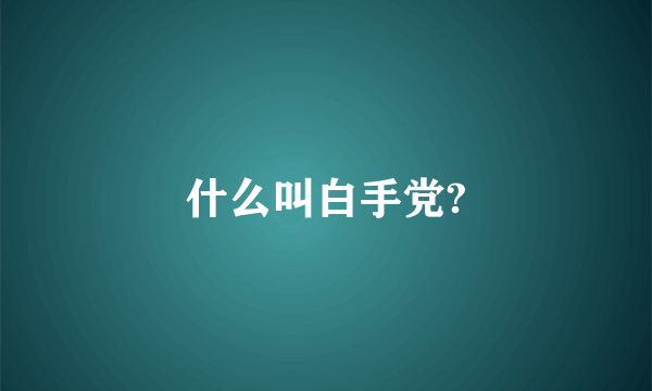 什么叫白手党?