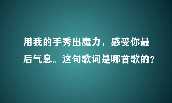 用我的手秀出魔力，感受你最后气息。这句歌词是哪首歌的？