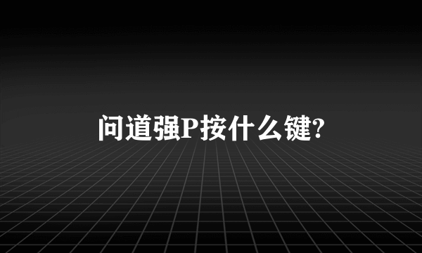 问道强P按什么键?