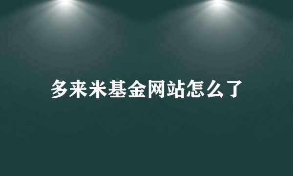 多来米基金网站怎么了