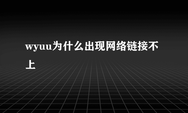 wyuu为什么出现网络链接不上