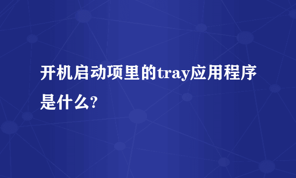 开机启动项里的tray应用程序是什么?