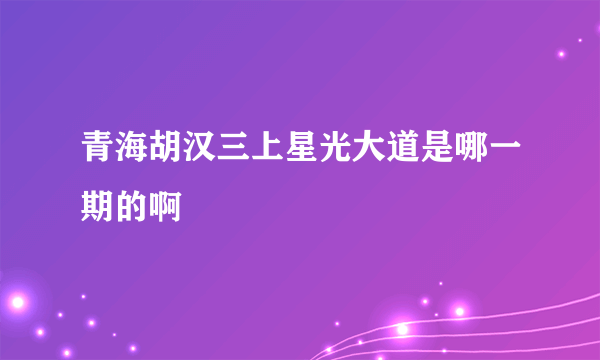 青海胡汉三上星光大道是哪一期的啊