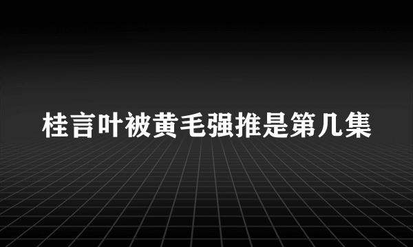 桂言叶被黄毛强推是第几集