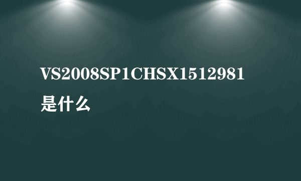 VS2008SP1CHSX1512981 是什么