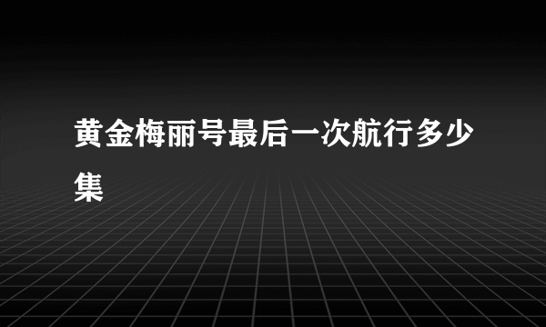 黄金梅丽号最后一次航行多少集