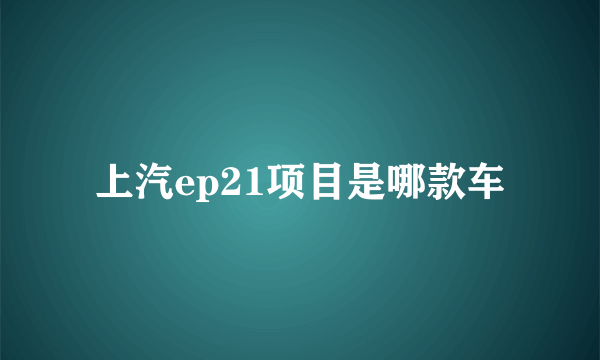 上汽ep21项目是哪款车