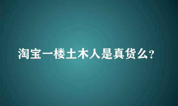 淘宝一楼土木人是真货么？